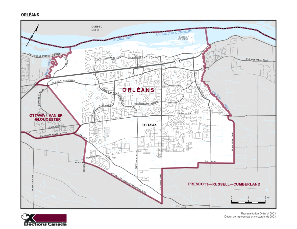 Oshawa federal riding map