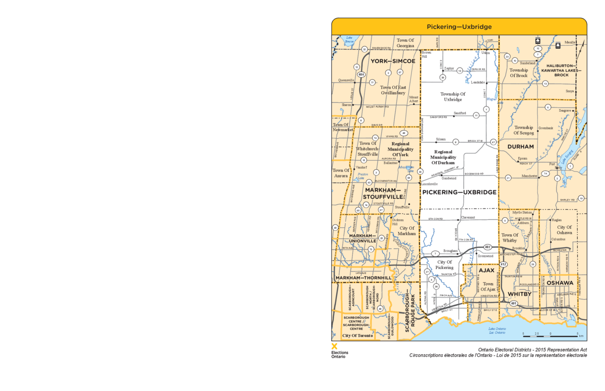 Pickering-Uxbridge riding map