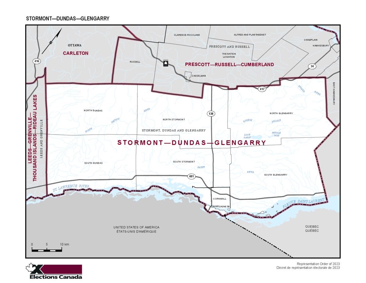 York-Durham federal riding map